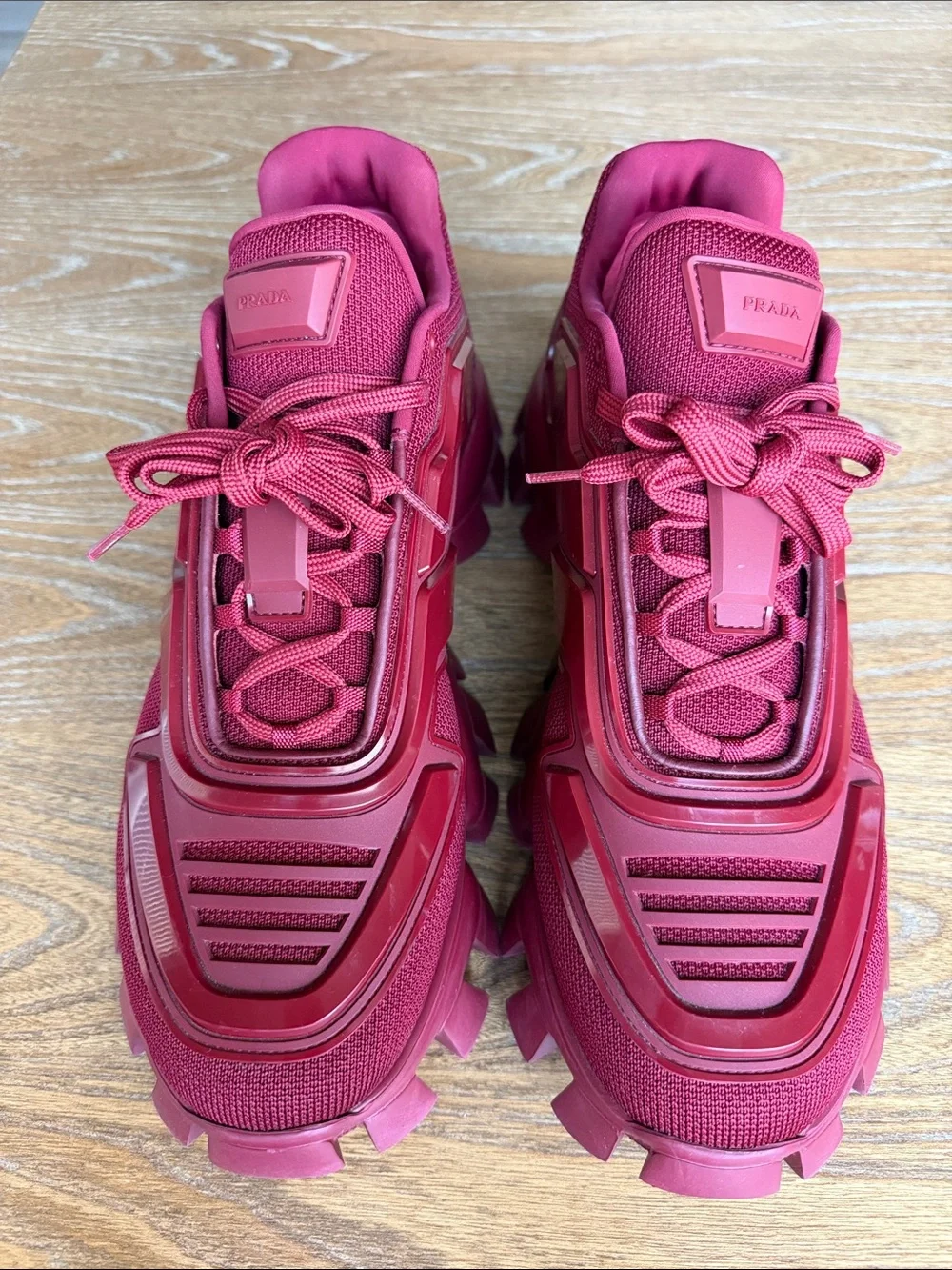 Prada Red Cloudbust Thunder Sneakers